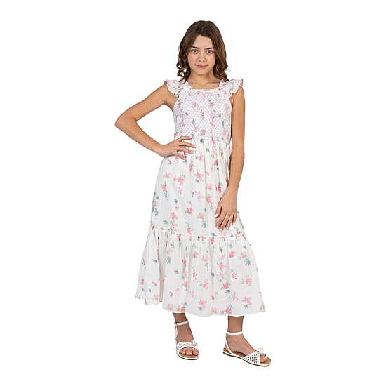 Rare Editions Big Kid Girls Ruffled Sleeveless Floral Maxi Dress