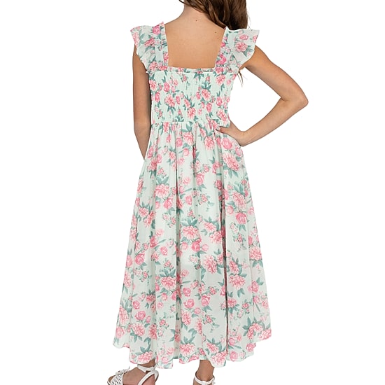 Rare Editions Big Kid Girls Flutter Sleeveless Floral Maxi Dress