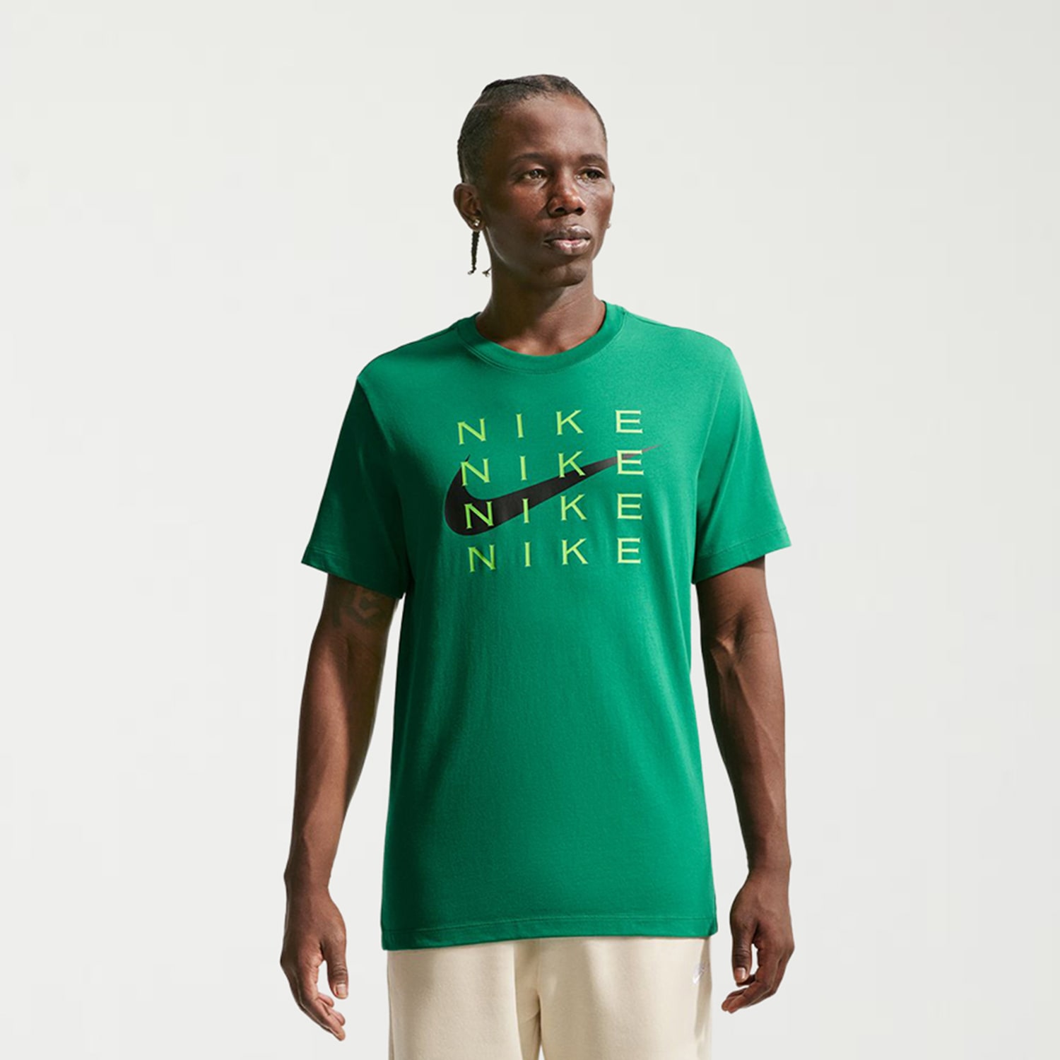 Nike Swoosh Mens Crew Neck Short Sleeve Classic Fit Graphic T-Shirt