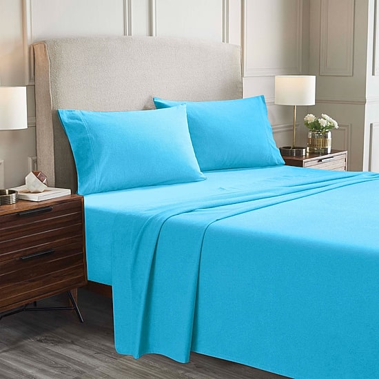 SUPERIOR® Solid Cotton Flannel Warm Winter Deep Pocket Sheet Set
