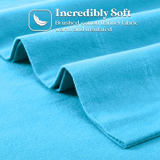 SUPERIOR® Solid Cotton Flannel Warm Winter Deep Pocket Sheet Set