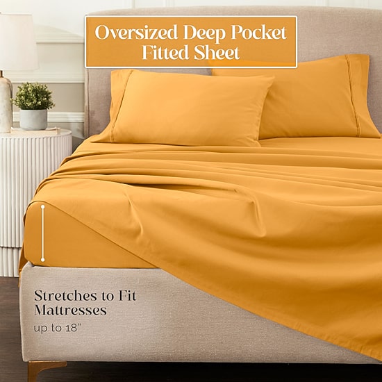 SUPERIOR® Egyptian Cotton Premium Heavyweight 1200tc Deep Pocket Sheet Set