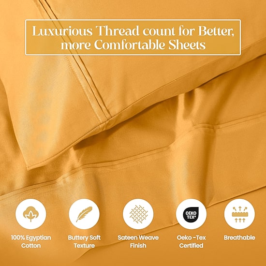 SUPERIOR® Egyptian Cotton Premium Heavyweight 1200tc Deep Pocket Sheet Set