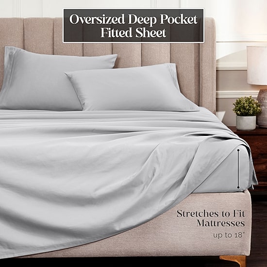 SUPERIOR® Egyptian Cotton Ultra Luxury Sateen 1500tc Deep Pocket Sheet Set