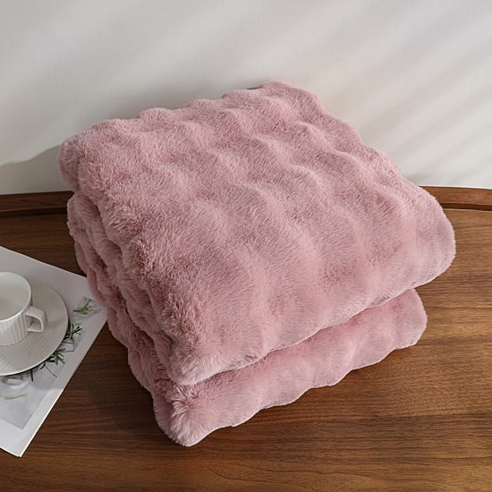 Regal Home Bubble Faux Fur 50x70 Washable Midweight Throw