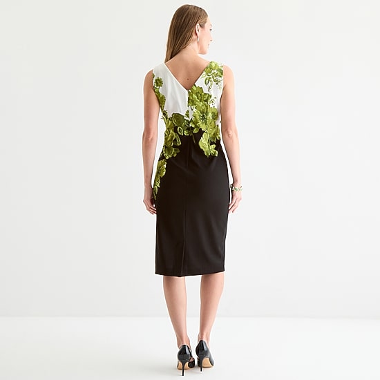 Maya Brooke Womens Floral Jacket Dress