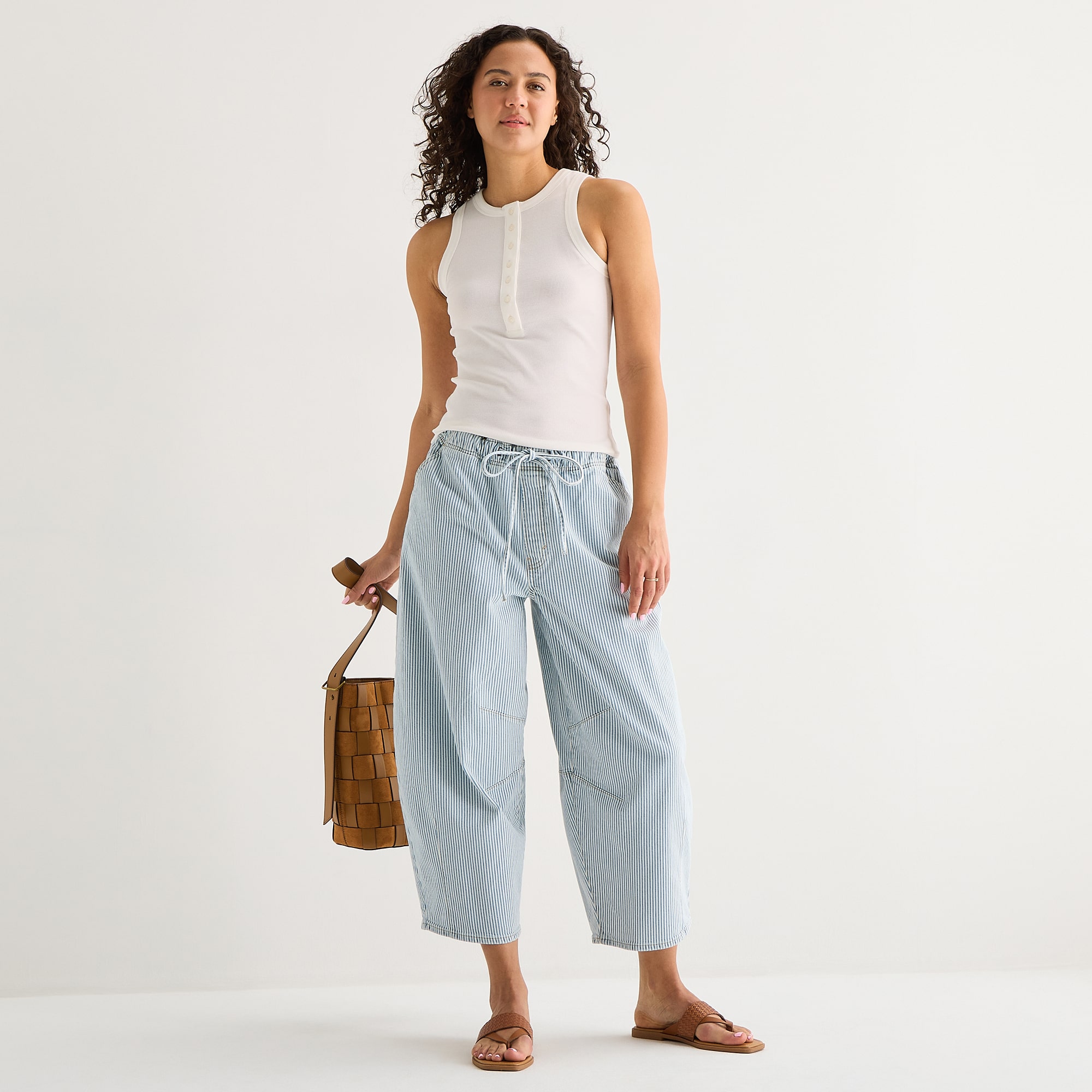 a.n.a Womens Tall High Rise Barrel Jean