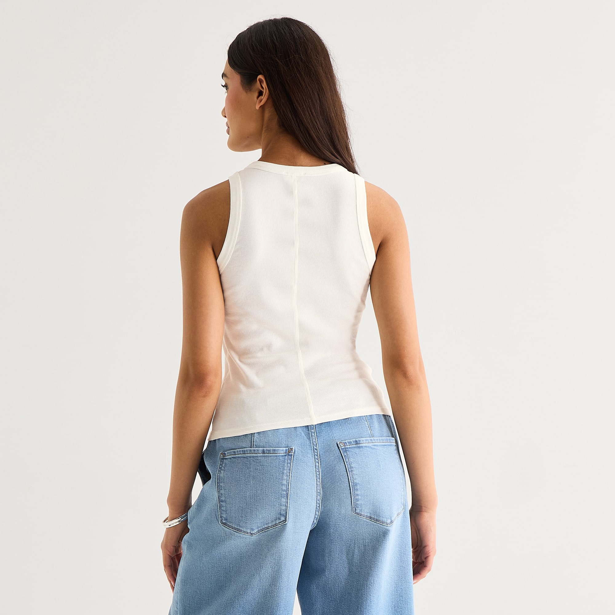 A.N.A Womens Tall Henley Neck Sleeveless Tank Top