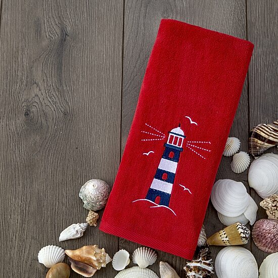 Saturday Knight Lighthouse Embroidered 2-pc. Beach + Nautical Hand Towel