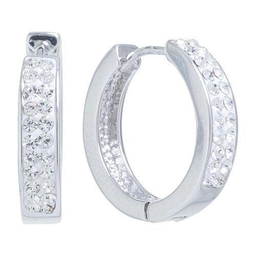 Sparkle Allure Womens Crystal 17mm Round Hoop Earrings, One Size