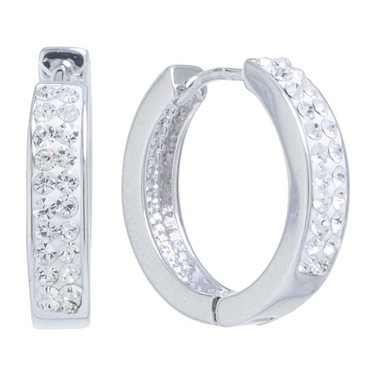 Sparkle Allure Womens Crystal 17mm Round Hoop Earrings