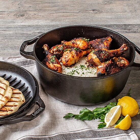 Lodge Cookware Cast Iron 6" Chef Style Double Dutch Oven
