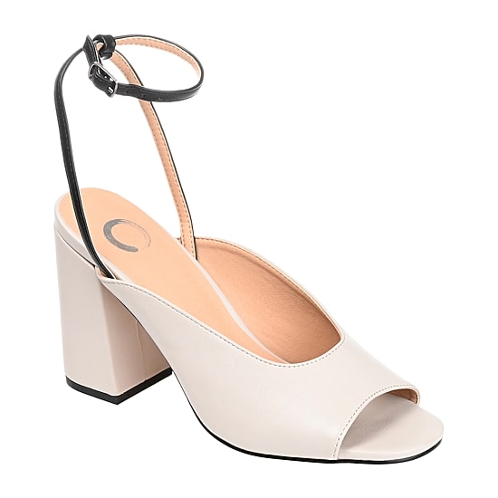 Journee Collection Calypso Womens Round Open Toe Block Heel Pumps