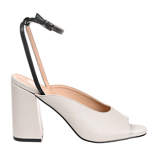 Journee Collection Calypso Womens Round Open Toe Block Heel Pumps