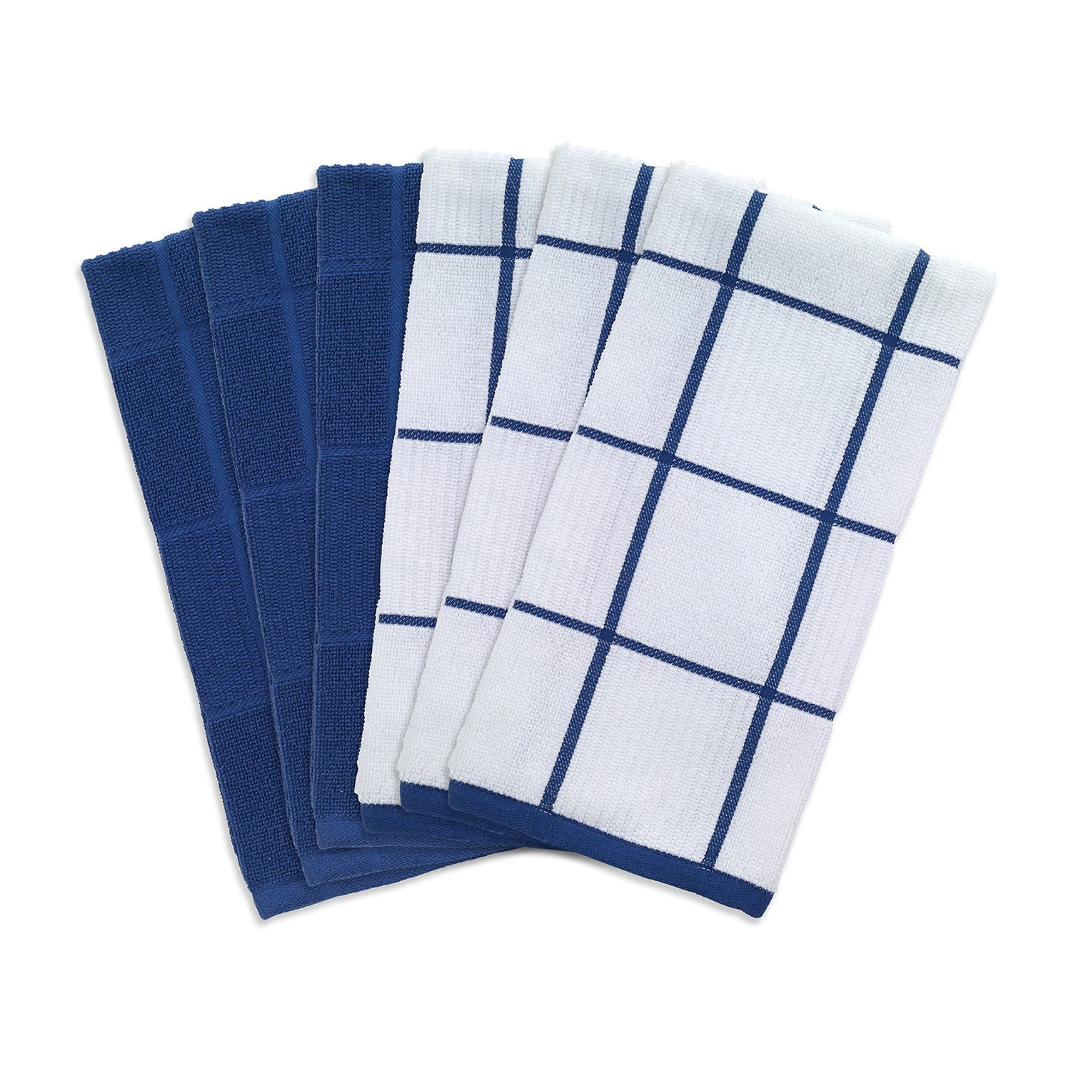 T-Fal Solid & Check Parquet 6-pc. Kitchen Towel Set