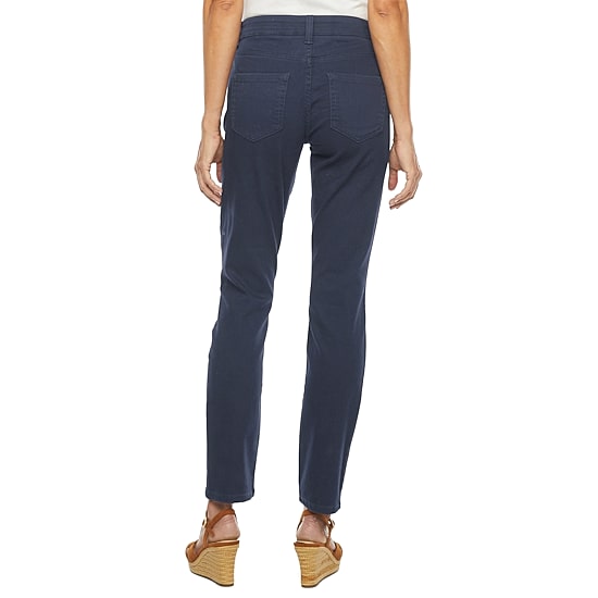 Liz Claiborne Sara Womens Tall Mid Rise Skinny Fit Slim Fit Jean
