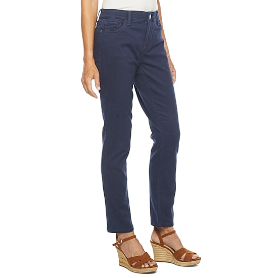 Liz Claiborne Sara Womens Tall Mid Rise Skinny Fit Slim Fit Jean