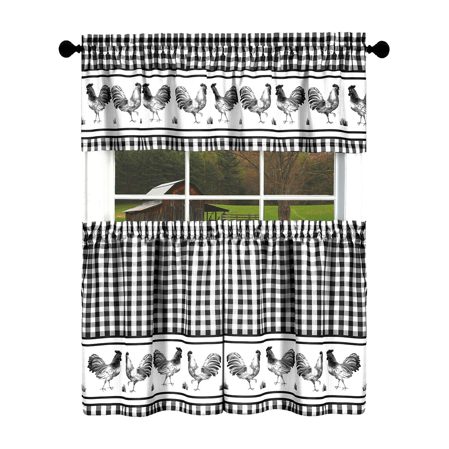 Achim Barnyard 3-pc. Rod Pocket Window Tier