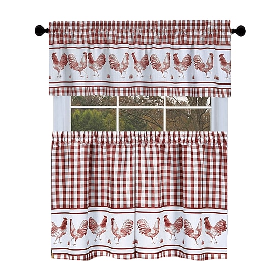 Achim Barnyard 3-pc. Rod Pocket Window Tier