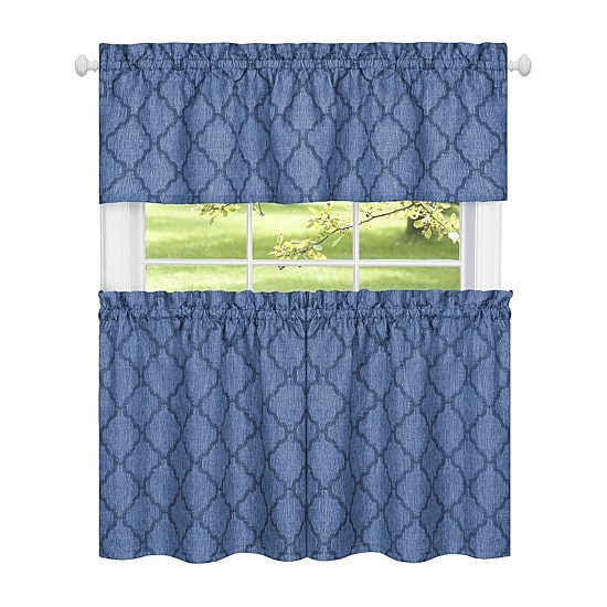Achim Colby 3-pc. Rod Pocket Kitchen Curtains & Drapes Window Set