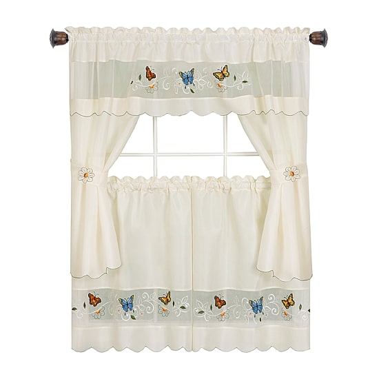 Achim Daisy Meadow 3-pc. Rod Pocket Kitchen Curtains & Drapes Window Set