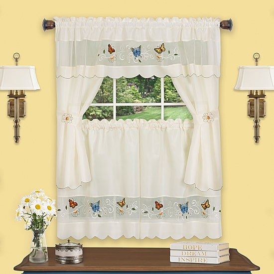 Achim Daisy Meadow 3-pc. Rod Pocket Kitchen Curtains & Drapes Window Set