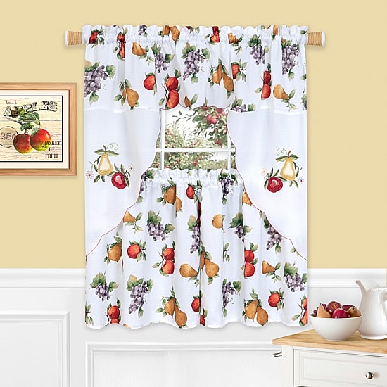 Achim Ambrosia 3-pc. Rod Pocket Kitchen Curtains & Drapes Window Set