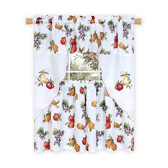Achim Ambrosia 3-pc. Rod Pocket Kitchen Curtains & Drapes Window Set