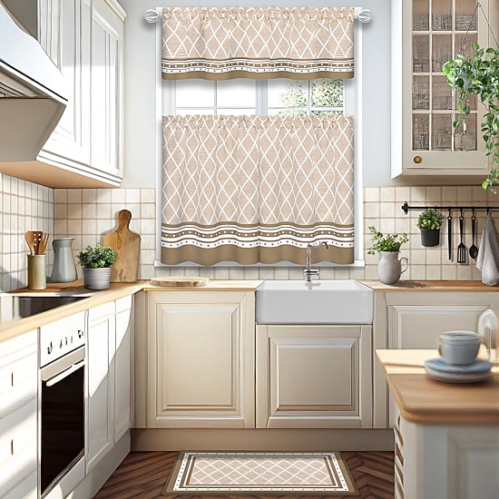 Achim Boho 3-pc. Rod Pocket Kitchen Curtains & Drapes Window Set