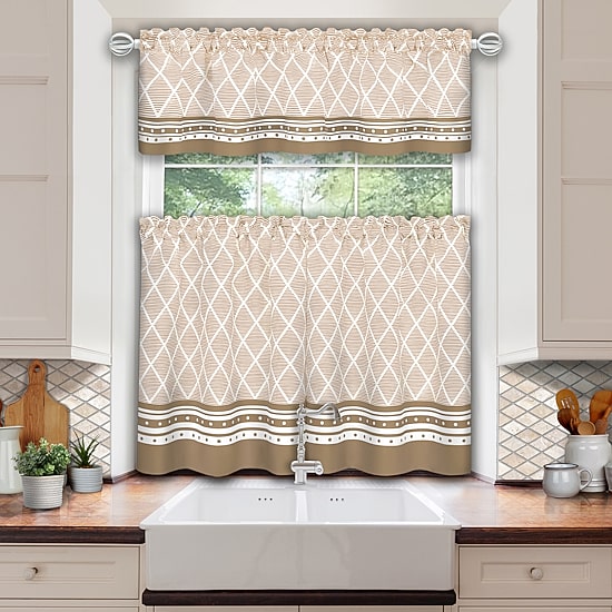 Achim Boho 3-pc. Rod Pocket Kitchen Curtains & Drapes Window Set