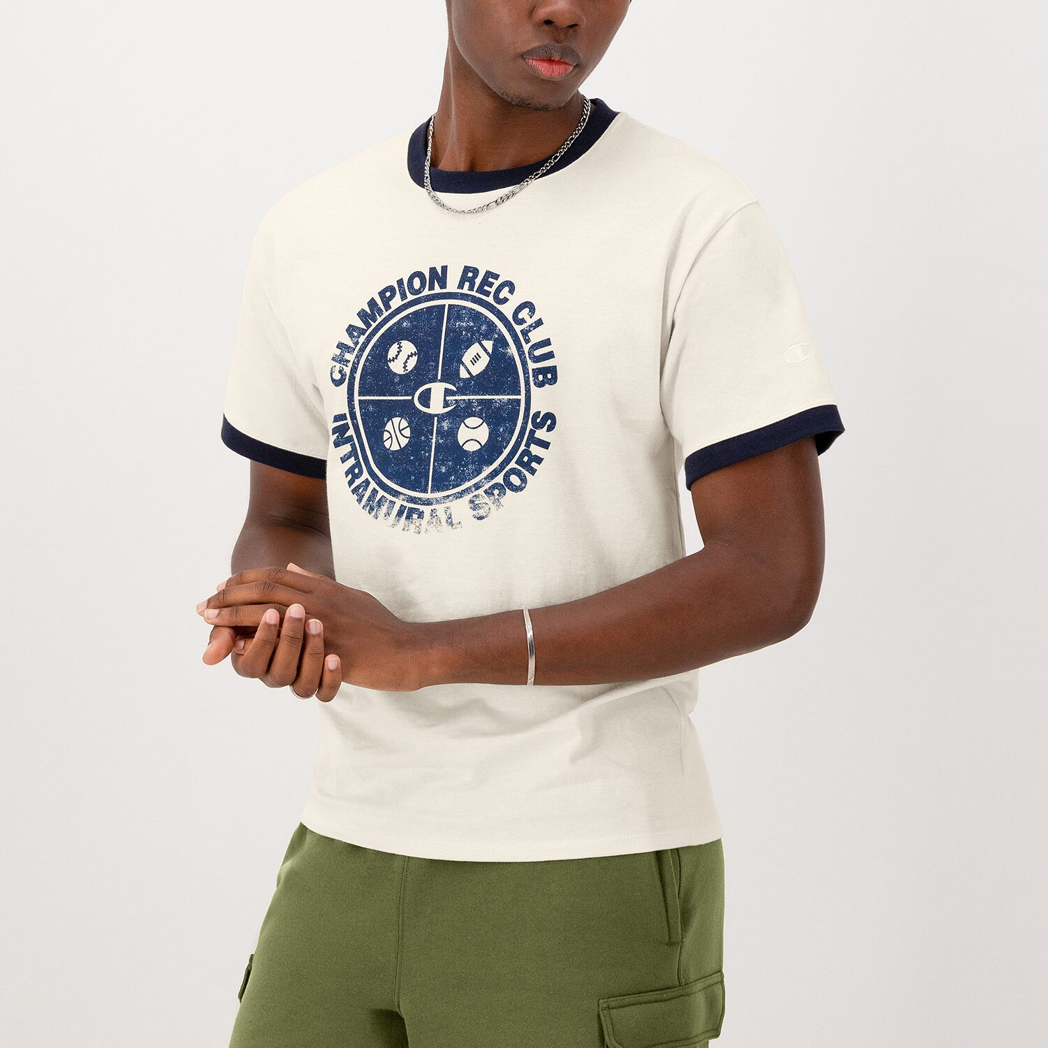 Champion Mens Crew Neck Short Sleeve Regular Fit Graphic T-Shirt
