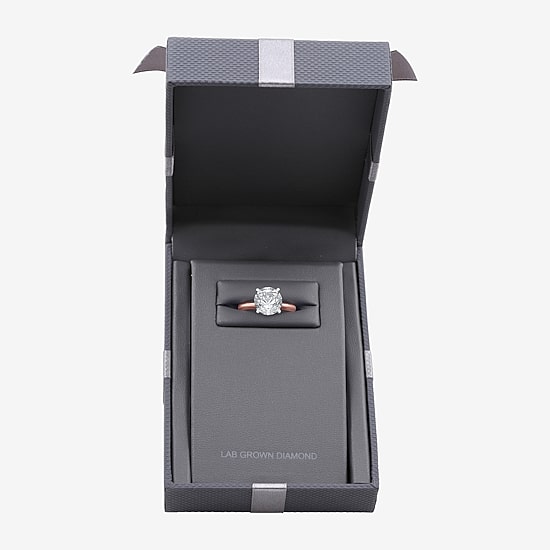 (G / Vs2) Womens 3 CT. Lab Grown White Diamond 14K Gold Round Solitaire Engagement Ring