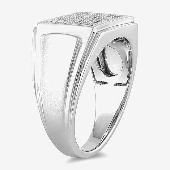 Mens 1/2 CT. T.W. Lab Grown White Diamond Sterling Silver Cluster Fashion Ring