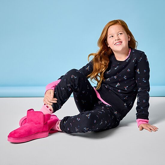 Thereabouts Little & Big Kid Girls Round Neck Fleece Long Sleeve Sweatshirt