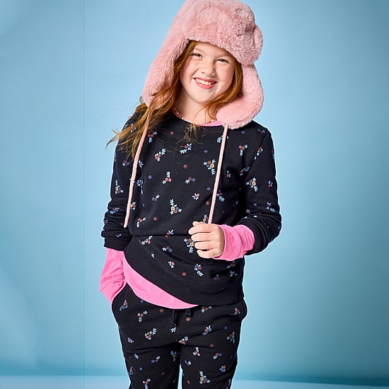 Thereabouts Little & Big Kid Girls Round Neck Fleece Long Sleeve Sweatshirt