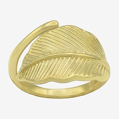 Sparkle Allure Womens 3MM 14K Gold Over Brass Bypass Band, 8