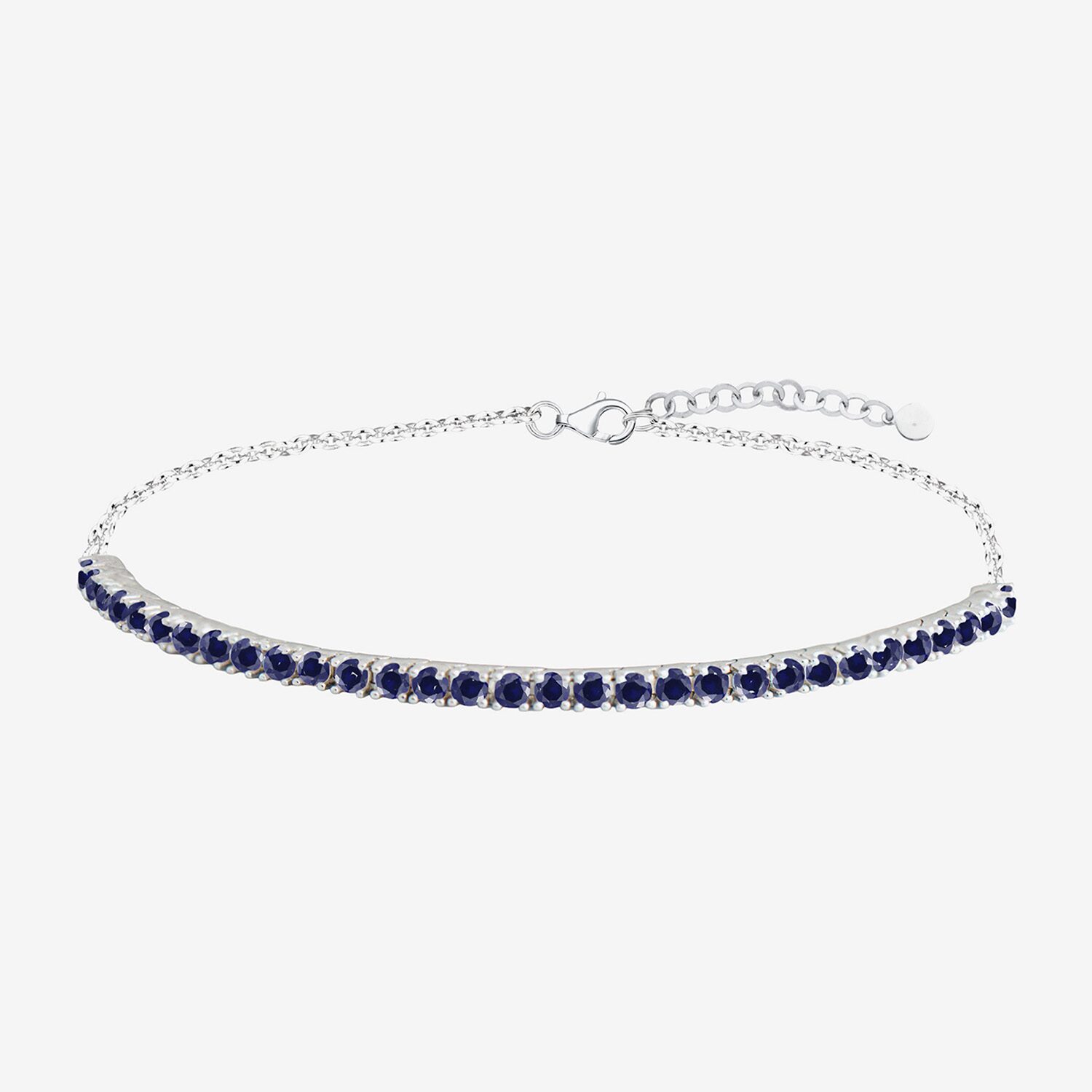 Lab Created Gemstone Sterling Silver 7 Inch Tennis Bracelet