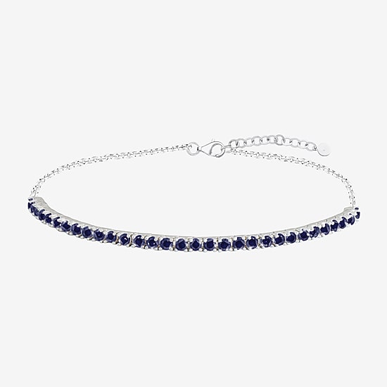  Lab Created Gemstone Sterling Silver 7 Inch Tennis Bracelet