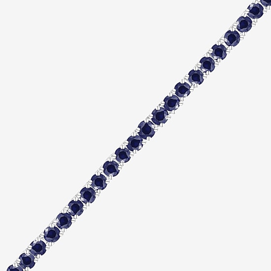  Lab Created Gemstone Sterling Silver 7 Inch Tennis Bracelet