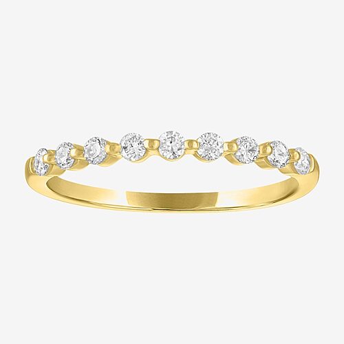 Modern Bride (g-h / Si2-i1) Womens 2mm 1/4 Ct. T.w. Lab Grown White Diamond 10k Gold Wedding Band In Yellow