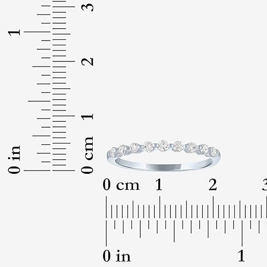 (G-H / Si2-I1) Womens 2MM 1/4 CT. T.W. Lab Grown White Diamond 10K Gold Wedding Band