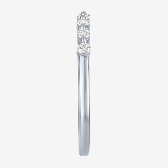 (G-H / Si2-I1) Womens 2MM 1/4 CT. T.W. Lab Grown White Diamond 10K Gold Wedding Band