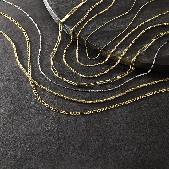 14K Gold 16 - 30 Inch Semi-Solid Sparkle Rope Chain Necklace