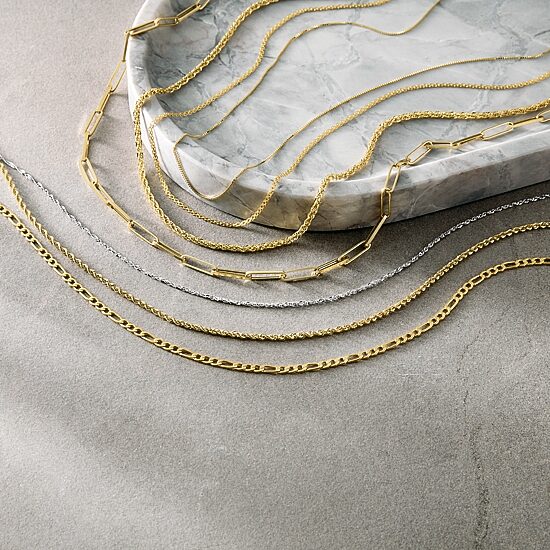 14K Gold 16 - 30 Inch Semi-Solid Sparkle Rope Chain Necklace