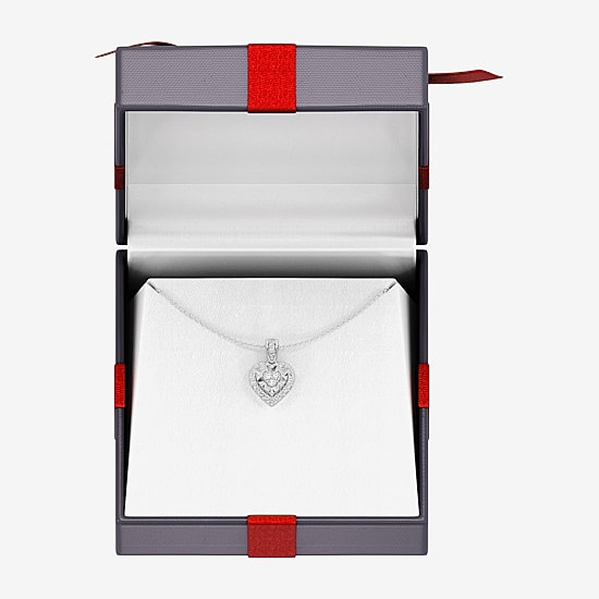 Yes, Please! (G/Si1-Si2) Womens 1/4 CT. T.W. Lab Grown White Diamond Sterling Silver Heart Pendant