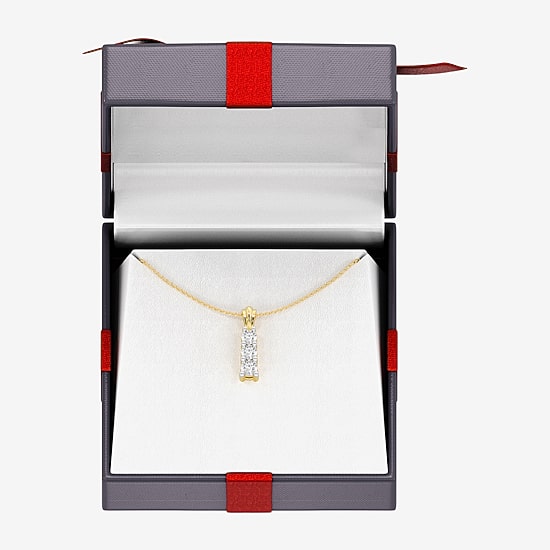 Yes, Please!, (G/Si1-Si2) Womens 1/4 CT. T.W. Lab Grown White Diamond 14K Gold Over Silver Round 18 Inch Pendant Necklace