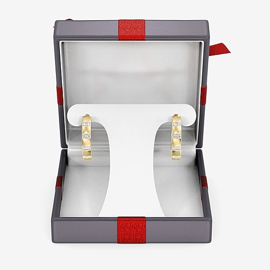 Yes Please! (Si1-Si2, G) Womens 1/4 CT. T.W. Lab Grown White Diamond 14K Gold Over Silver 20.2mm Hoop Earrings
