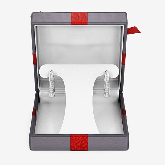 Yes, Please! (G, Si1-Si2) Womens 1/4 CT. T.W. Lab Grown White Diamond Sterling Silver 19.6mm Hoop Earrings