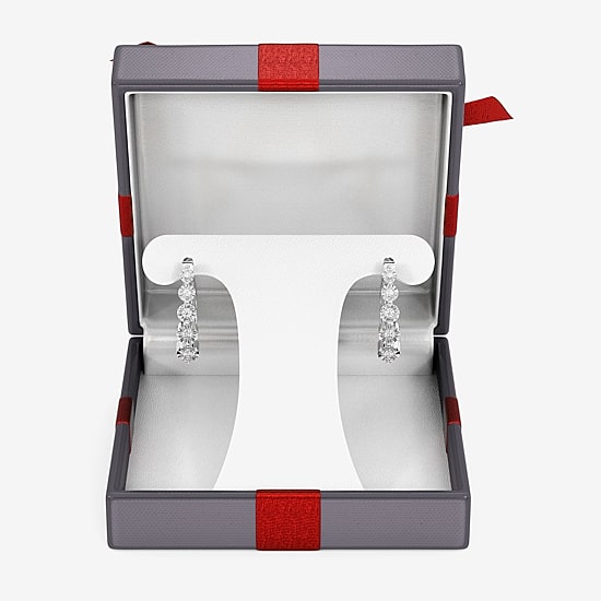 Yes, Please! (G/Si1-Si2) Womens 1/4 CT. T.W. Lab Grown White Diamond Sterling Silver 19.9mm Hoop Earrings