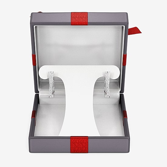 Yes, Please! (G, Si1-Si2) Womens 1/4 CT. T.W. Lab Grown White Diamond Sterling Silver 19.2mm Hoop Earrings